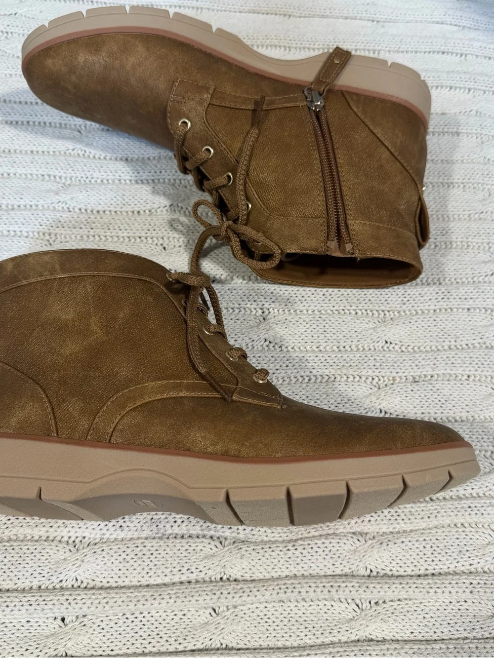 Dr. Scholl's Women's Tan Lace-Up Ankle Booties